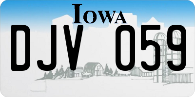 IA license plate DJV059