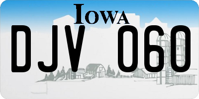 IA license plate DJV060