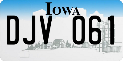 IA license plate DJV061