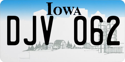 IA license plate DJV062