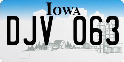 IA license plate DJV063