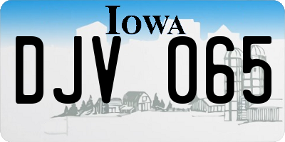 IA license plate DJV065