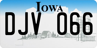 IA license plate DJV066