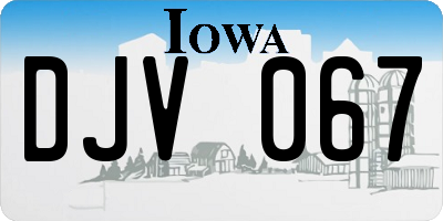 IA license plate DJV067