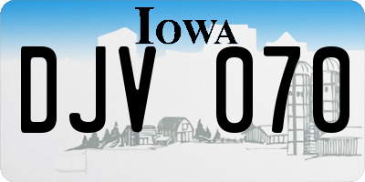 IA license plate DJV070