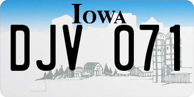 IA license plate DJV071