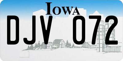 IA license plate DJV072