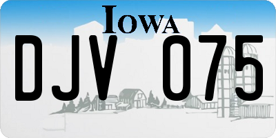 IA license plate DJV075