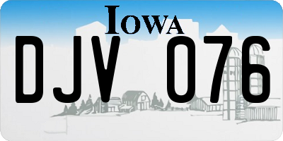 IA license plate DJV076