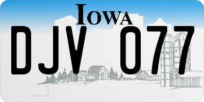 IA license plate DJV077