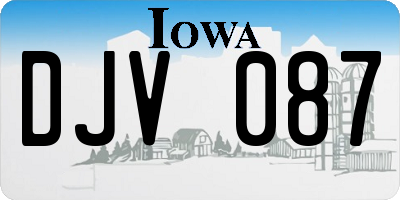 IA license plate DJV087