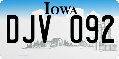 IA license plate DJV092
