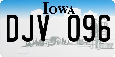 IA license plate DJV096