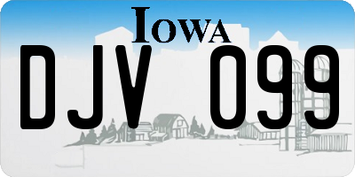 IA license plate DJV099
