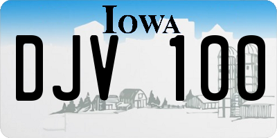 IA license plate DJV100