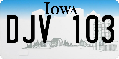 IA license plate DJV103