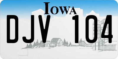 IA license plate DJV104