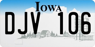 IA license plate DJV106
