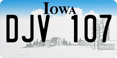 IA license plate DJV107