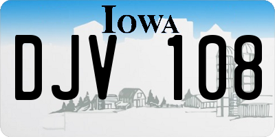 IA license plate DJV108