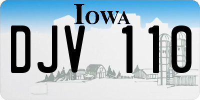 IA license plate DJV110