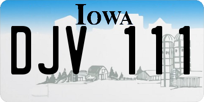 IA license plate DJV111