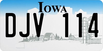 IA license plate DJV114