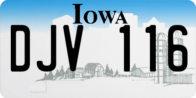 IA license plate DJV116