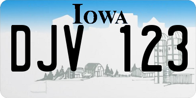 IA license plate DJV123