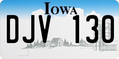 IA license plate DJV130