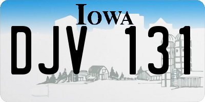 IA license plate DJV131