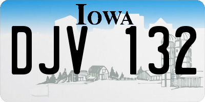 IA license plate DJV132