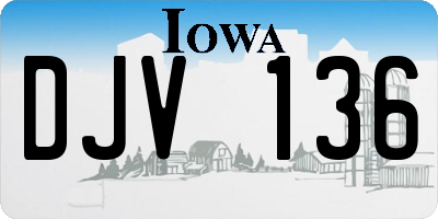 IA license plate DJV136
