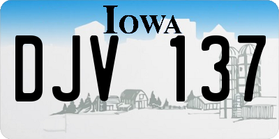IA license plate DJV137