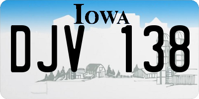 IA license plate DJV138
