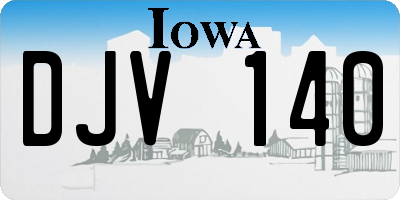 IA license plate DJV140