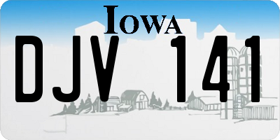 IA license plate DJV141