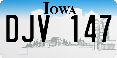 IA license plate DJV147