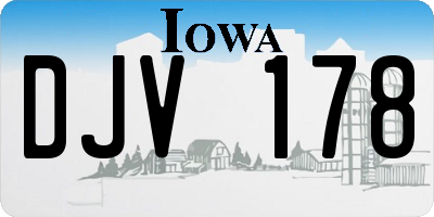 IA license plate DJV178