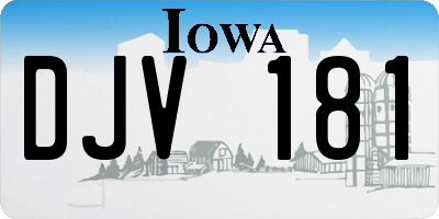 IA license plate DJV181