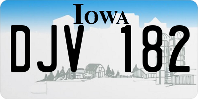 IA license plate DJV182