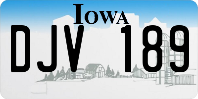 IA license plate DJV189