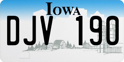 IA license plate DJV190