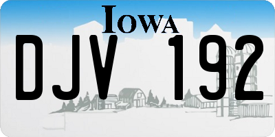 IA license plate DJV192