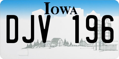 IA license plate DJV196