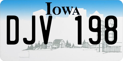 IA license plate DJV198