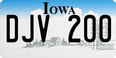 IA license plate DJV200