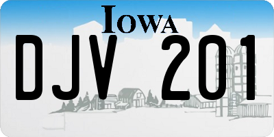 IA license plate DJV201