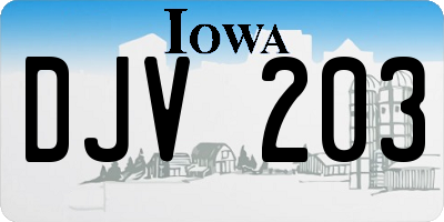 IA license plate DJV203