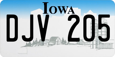 IA license plate DJV205